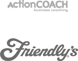 Example of client logos, Action Coach, Friendly's