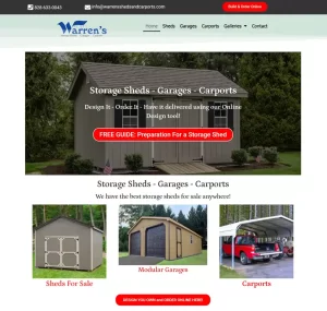 WordPress website, Warren's utility buildings