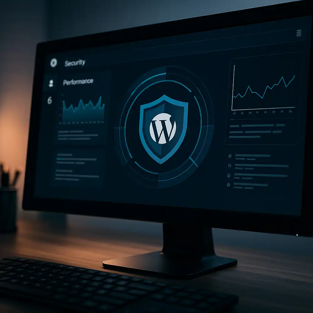 Close-up of a keyboard with glowing tech support elements