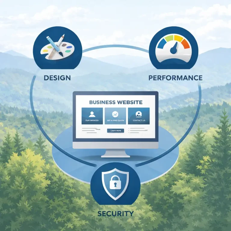 Diagram illustrating a business website as an ongoing system
