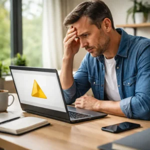 small business owner frustrated with slow or broken website